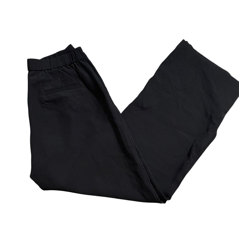 Emerson Lang Large Black Dress Pants Wide Leg ‎ Partial Elastic Waist